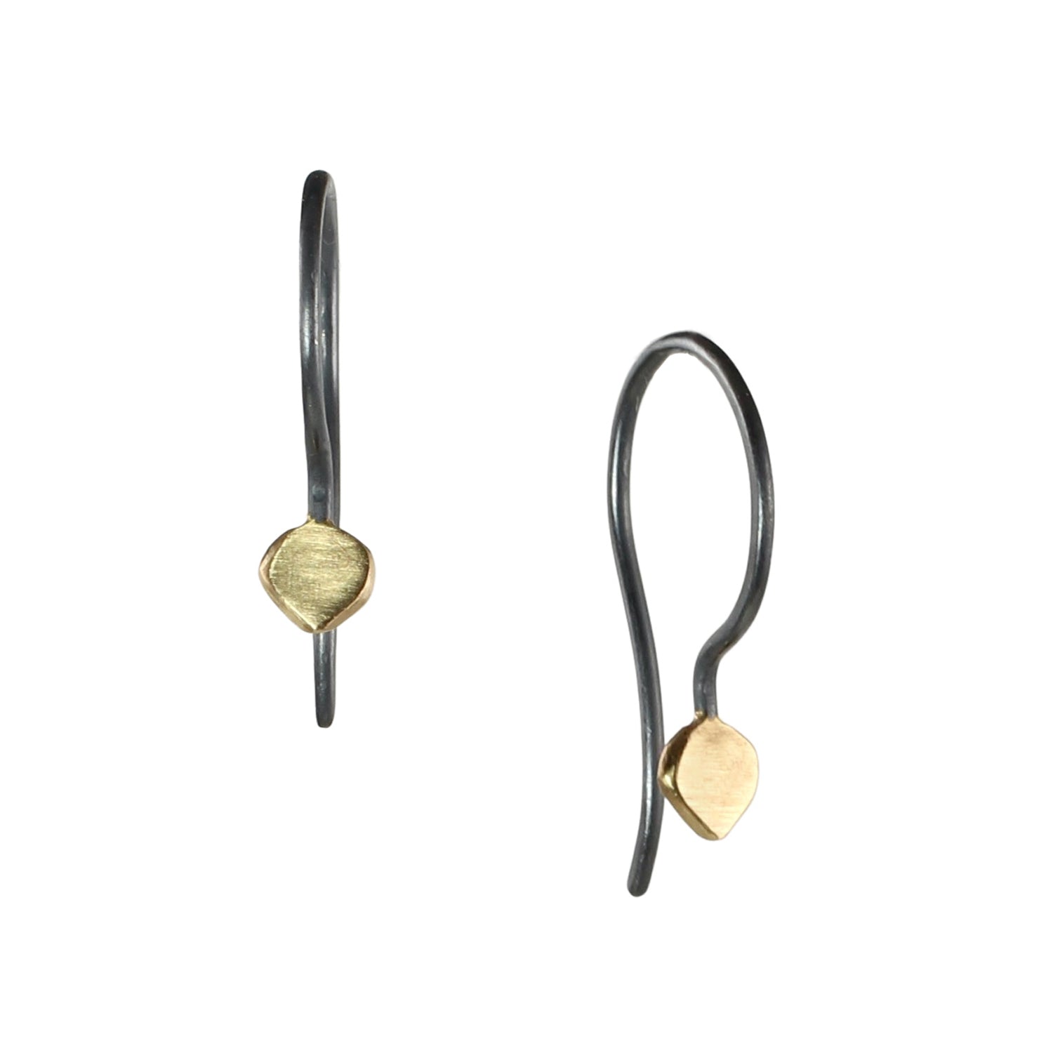 Tiny Lotus Petal Earrings in Mixed Metals