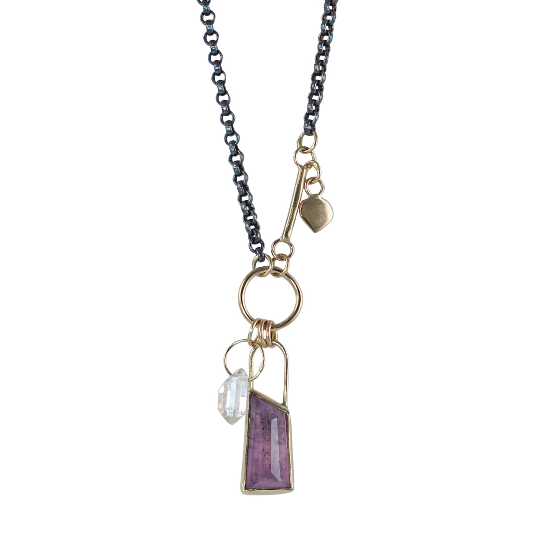 Blissful Heart Talisman Necklace with 14k